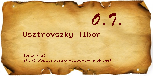 Osztrovszky Tibor névjegykártya